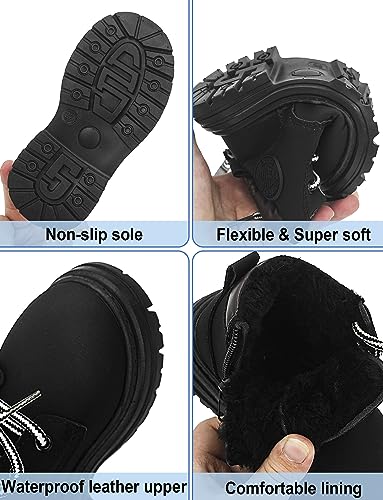 Happy Cherry Toddler Work Boots Classic Snow Boots Waterproof Winter Boots Ankle Lace Up Boot Construction Boots2