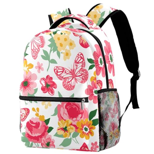 Sac à dos imprimé floral multicolore avec grand volume de rangement de 29x20x40cm