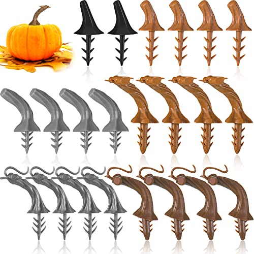 Maitys 24 Pcs Thanksgiving Fake Pumpkin Stems Plastic Pumpkin Stems for Crafts DIY Harvest Supplies Artificial Crafts for Halloween Thanksgiving Decoration
