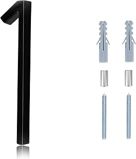 Black House Numbers - 5 Inch Modern Floating Address Numbers For Houses Rust Proof Zinc Alloy Easy To Install High Gloss Black Number 1