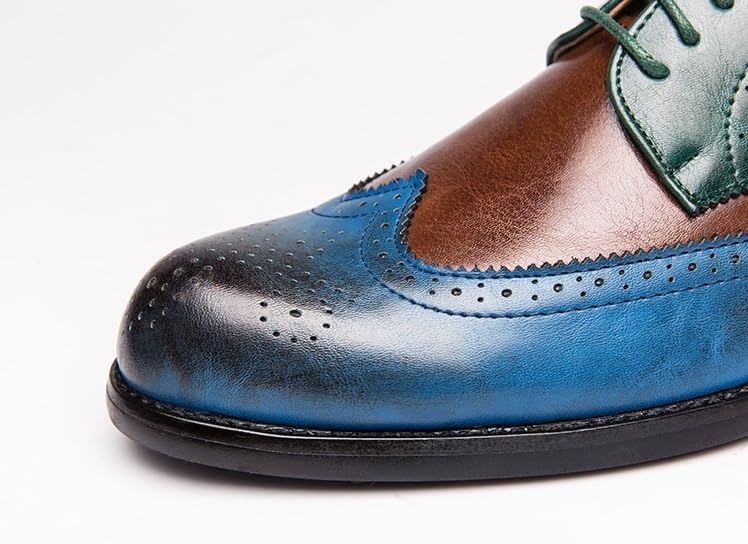 Men's Leather Oxfords Derby Shoes Lace Up Wingtip Dress Shoe Casual Slip-On Low Heel Wear-Resistant Non-Slip Fanshion Business Formal Shoes for Work Dating Prom2