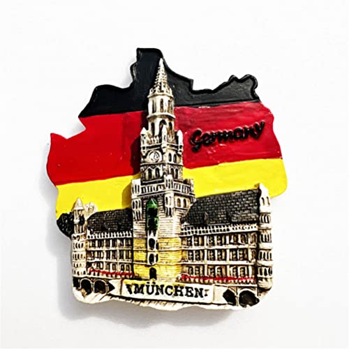 Imán decorativo de refrigerador Munich Germany 3D pintado a mano miniatura 5
