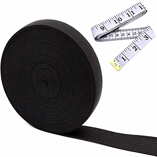 Elastic Bands for Sewing Elastic Spool Knit Elastic for Sewing Stretch Strap Cord Roll Elastic Fabric Band for Wig Band Elastic Sewing and Crafting High Elasticity Width 0.6 Inch x 5 Yard Black