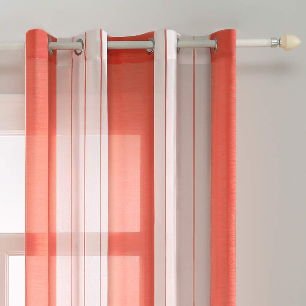 Rideaux Gris Orange Épissage, Couleur Unie À Oeillets Rideau Occultant Pour Chambre Salon Intérieur Rideau 2 Panneaux,W170xL190cm