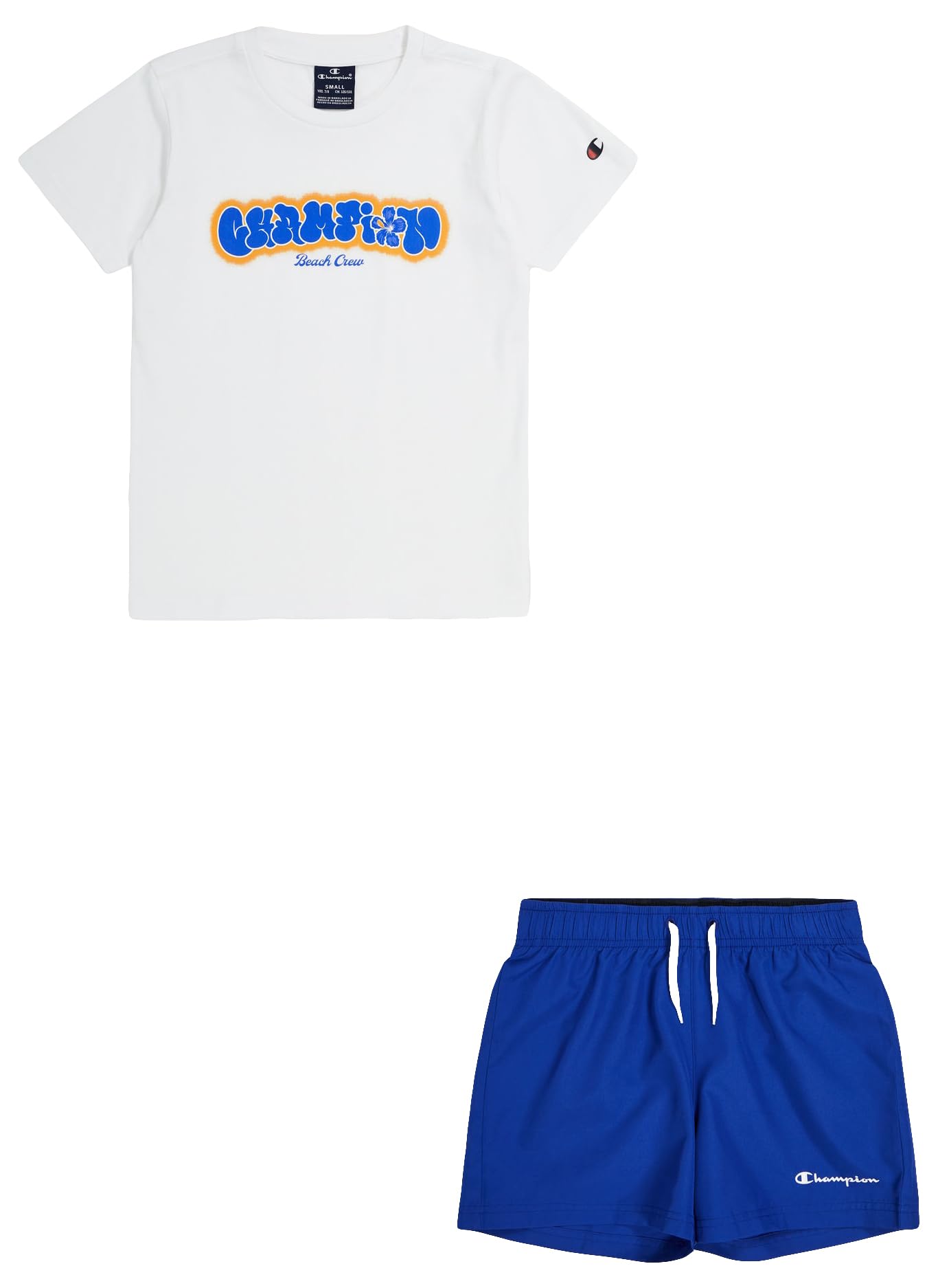 Champion Legacy Back To The Beach B - Graphic Crewneck T-shirt & Wr Shorts Completo Bambini e ragazzi