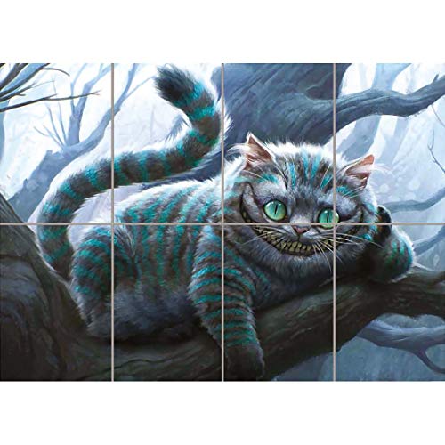 Doppelganger33 LTD Cheshire Cat Alice In Wonderland Arte de la Pared Multi Panel de Carteles 47x33 Pulgadas