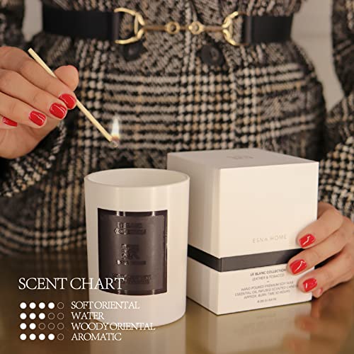 Esna Home Leblanc Leather & Tobac Premium Aromatherapy Scented Candles | Mom Will Love | All Natural Essential Oils Soy Candles | 8.8Oz 50 Hours Long Burning | Premium Votive Candle Mother’s Day #TOP1