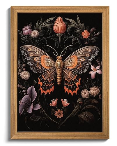 Framed Vintage 3D Textured Wall Art - Gothic Butterfly Wall