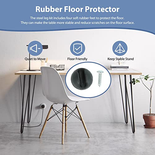 Hairpin Table Legs 18 Inch, Metal Coffee Table Legs, Industrial Home Diy Projects For Furniture, Hairpin Desk Legs 3 Rods For Bench Desk Dining End Table Chairs With Rubber Floor Protectors, 4Pcs #TOP4