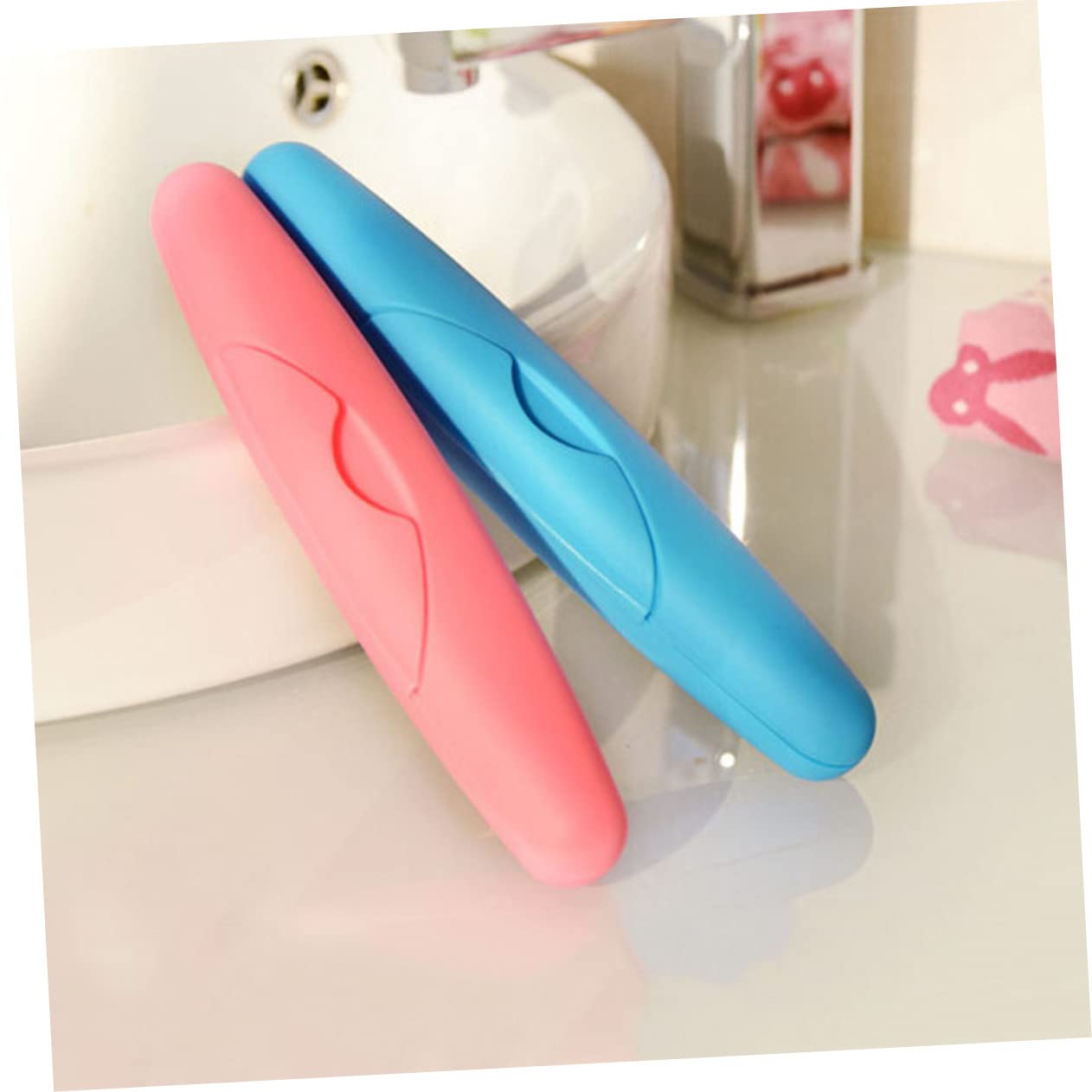 FRCOLOR 12 Unidades Estuche de Viaje para Cepillo de de Viaje, Soporte para Tubo con Tapa, Tubo de Cepillo de, Caja de Almacenamiento para cepillos de con Cerradura, Caja de