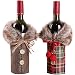 Produktbild REYOK 2 Stück Weihnachten Flaschen Deko Party Restaurant Weinflaschenbezug mit Kragen und Knöpfen für Weihnachten Urlaub Party Küche Tischdekoration Weindekoration