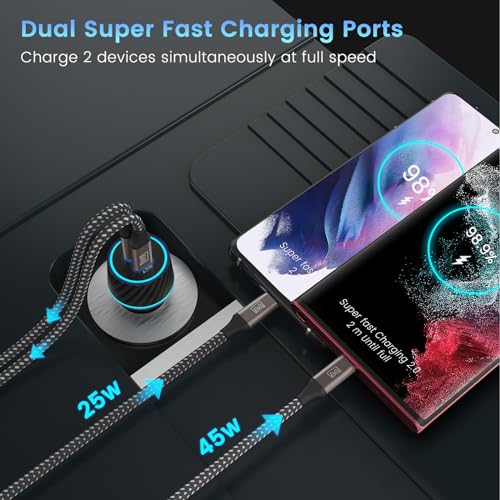 Easdmn EM-CW01-1 45W Usb-C Charger, 2-Pack 45 Watt Samsung Super Fast Charger Type C Pps Wall/Car Charger For Samsung Galaxy S24 Ultra/S24+/S23 Ultra/S23+/S23/S22 Ultra/Note 10+ thumb #2