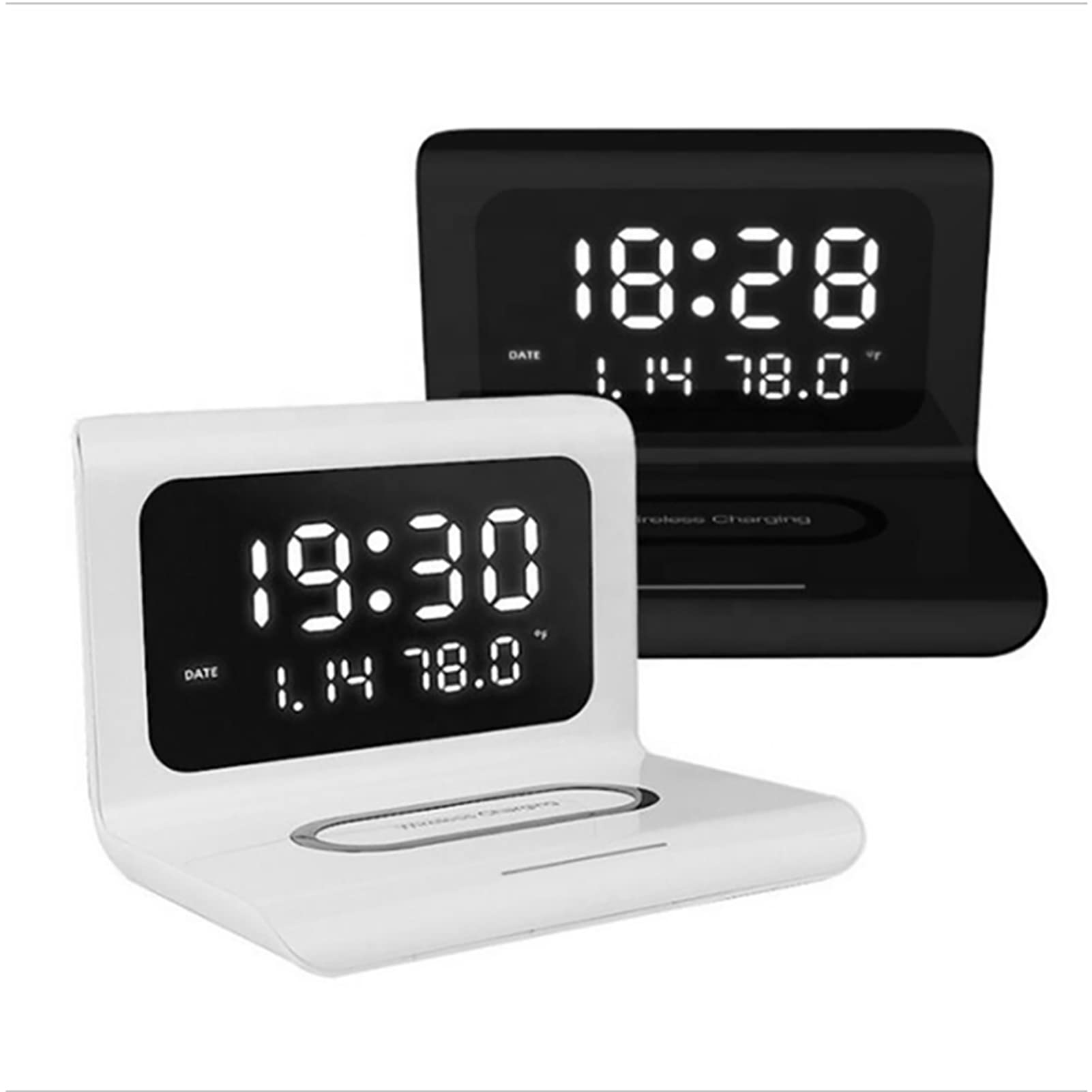 Sveglia Digitale con Caricatore Wireless, Sveglia a LED con termometro e Tempo per Viaggi in Ufficio, Arredamento Camera da Letto, Bambini, Adolescenti, Adulti, Regali