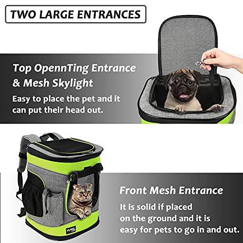 Kato Tirrinia Haustier Hund Träger Rucksack, Haustier Tragetasche mit Mesh für mittelgroße Hunde Katzen, 1.5lbs Welpen Träger tragbare Reisetasche