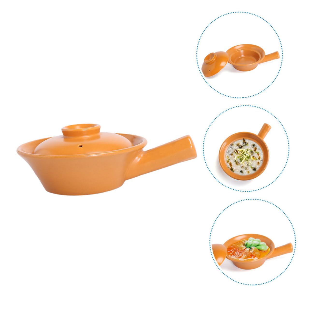 VICASKY Keramik Milchtopf mit Griff Hitzebeständig Klein Multifunktional für Reis Suppe Babybrei Porzellanähnlich für Herd Sicherer Griff für Babynahrung und Vielseitiges Kochen