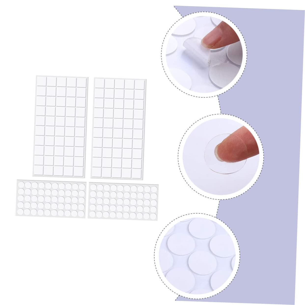 KALLORY 200pcs Double-Sided Sticky Dots Adhesive Glue Points for Balloon Decorations DIY Projects Removable No Residue Clear