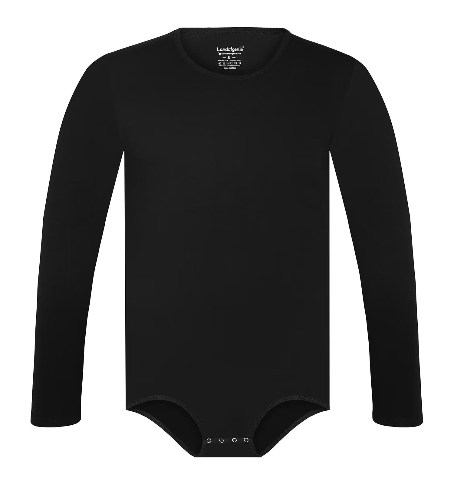 Landofgenie Herren Langarm Body aus Baumwolle Atmungsaktiver Onesie für Haus & Freizeit