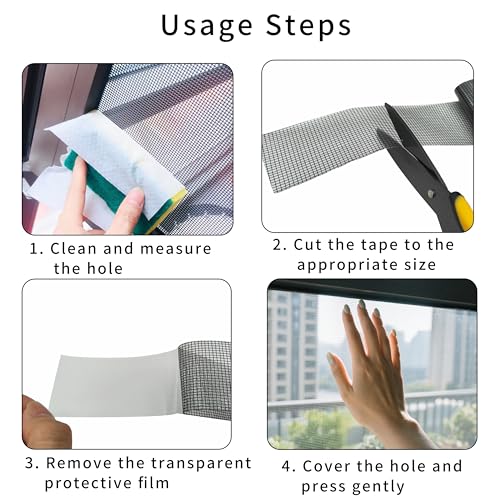 FloraVigo fliegengitter reparatur set, Fliegennetz, selbstklebendes Fliegengitter-Reparaturband, Klebeband, Fliegennetz, starke Haftung, wasserdicht, langlebig, 5 cm x 2 mr (Grau)