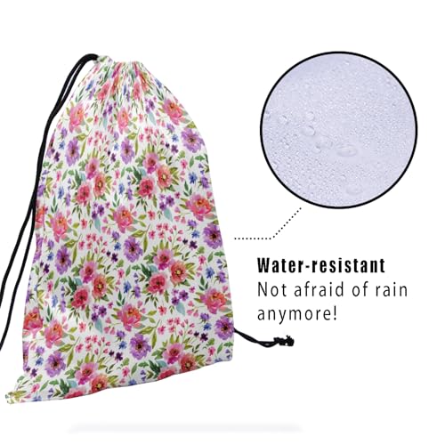 Image of Nerxy Spring Grip Bag - Summer Gymnastics Grip Bag Colorful Floral Gymnasts Gym Bag Drawstring Gift Bag Gym Storage Pouch for Sports Party Favors