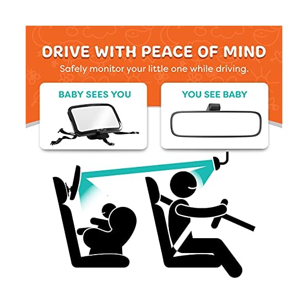 So Peep Baby Rücksitzspiegel - Baby Erstausstattung fürs Auto - Kindersitz-Spiegel für Babys & Kinder - Stabiler… – Bild 3