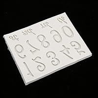 Vista 7 de Alfabeto de silicona número 0-9 3D en relieve Fondant Chocolate Mold Alfabetos Letra Pastel Hornear DIY Silicona Cumpleaños Pastel Decoración Arte