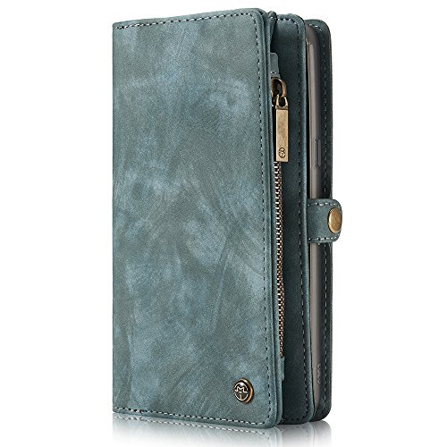 Samsung Galaxy S8 Plus Leather Wallet Phone Case Magnetic Detachable Case with Card Slots Cash Compartment Blue