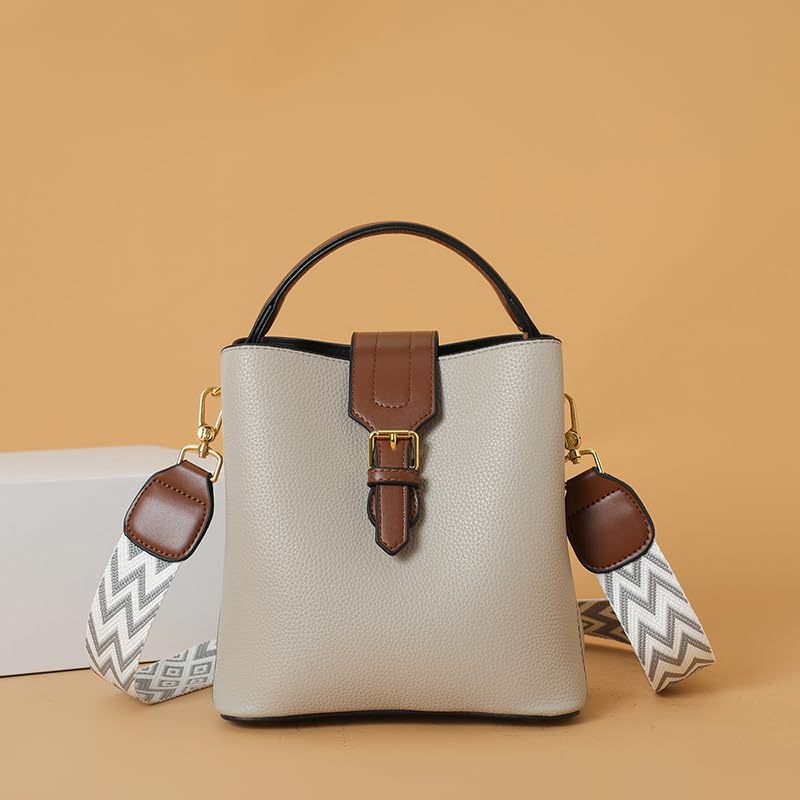 PU Leather Trendy Bucket Bag - Large Capacity All-Match Shoulder Bag Detachable Strap Soft Crossbody Bag Commute Handbag4