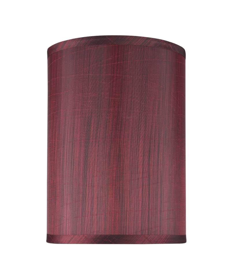 Aspen Creative 31034A Transitional Hardback Drum (Cylinder) Shape Spider Construction Lamp Shade in Dark Red, 8" wide (8" x 8" x 11")