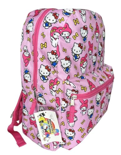 Image of Forward My Melody All Over Nylon Pink Kids School Backpack 16 inch School Bookbag for Girls