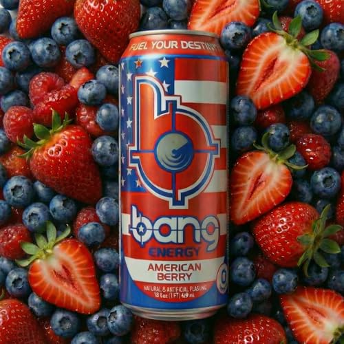 Image of Bang Energy American Berry, Sugar-Free Energy Drink, 16-Ounce (Pack of 12)