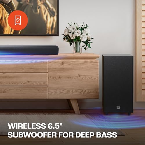 Image of JBL Cinema SB580 Deep Bass, Dolby Atmos Soundbar with Wireless Subwoofer for Extra Deep Bass, 3.1 Channel, Center channel for superior voice clarity, HDMI eARC, Bluetooth & Optical Connectivity (440W)