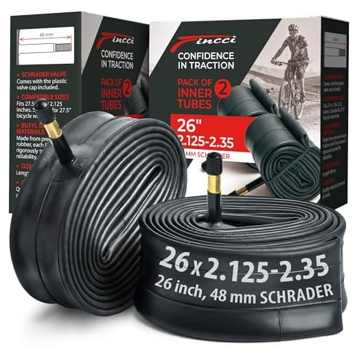 Fincci Paar 26 x 2,125 2,35 Zoll 48mm Autoventil Schläuche Fahrradschlauch für Mountainbike MTB Rennrad Hybrid Fahrrad (2er Pack)
