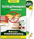 anwerk® Schlupfwespen gegen Kleidermotten - 4 Karten à 1 Lieferungen - Effektiv Kleider Motten bekämpfen - Alternative zur Mottenfalle, Mottenspray, Pheromonfalle