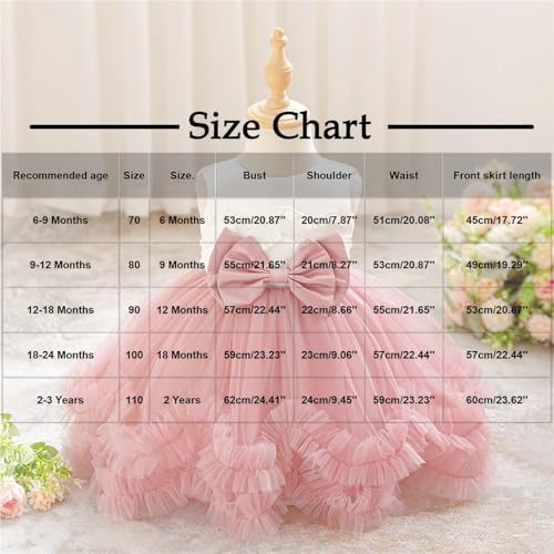 6M-3Y Girl Ruffle Lace Tulle Pageant Dresses Toddler Kids Formal Bow Wedding Bridesmaid Ball Gown Flower Girl Dress2