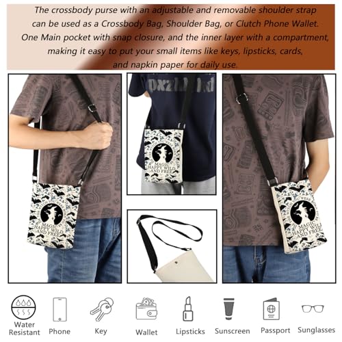 MBMSO Witchy Crossbody Bag Witch Gifts for Her Wicca Gifts Gothic Gift Bat Dark Goth Crossbody Bag Funny Halloween Party Gift3
