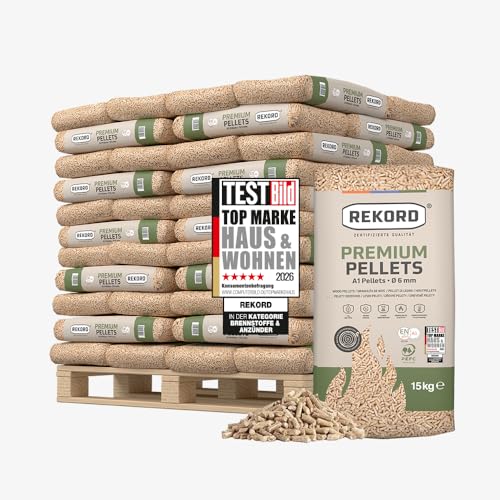 Premium REKORD Pellets A1 Sackware auf Palette (66 x 15 kg)