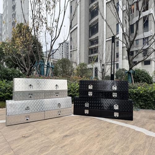 Image of Heavy-Duty 72 inch Aluminum Contractor Tool Box with Doors & Drawers