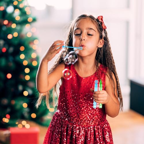 VEYLIN Christmas Mini Bubble Tubes with Wands - 20PCS Kids Bubble Party Bag Fillers for Xmas Party Supply — photo 5
