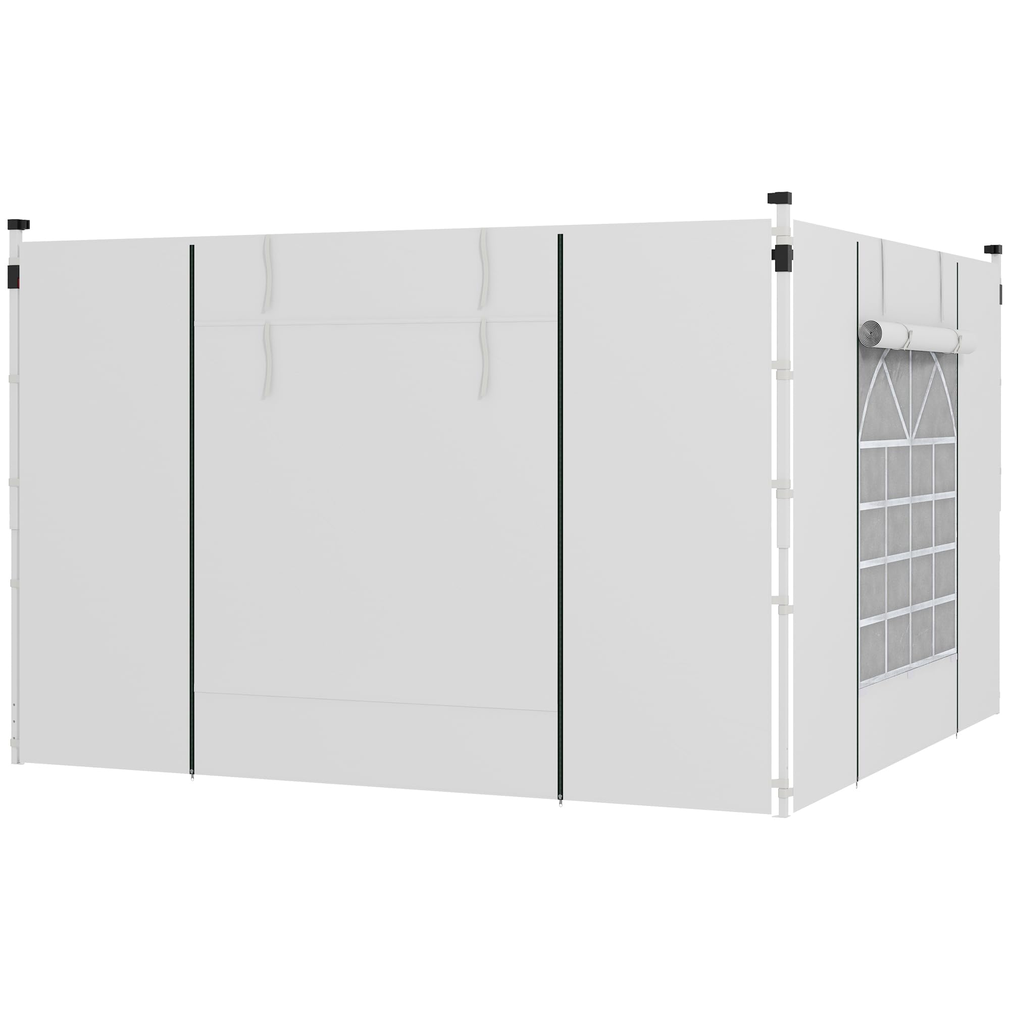 Set 2 Pareti Laterali Per Gazebo 3x3m - Oxford 210D, Con Finestra, Impermeabili E UV Resistente - Foto 3