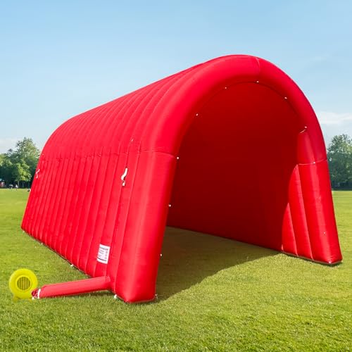 Image of OZIS 20FT Inflatable Tunnel Sports Tunnel Entrance with Installed Blower Inflatable Tunnel Tent for Business Advertising Event Exhibition Promotion,Street,Shop,Supermarket,School(Red 20x10x10FT)