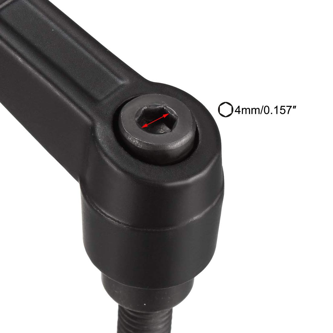 TA-VIGOR 2Pcs Adjustable Clamping Lever Handles, M8 x 32mm Locking Quick Release Push Button Ratchet Screw Knobs - Image 4
