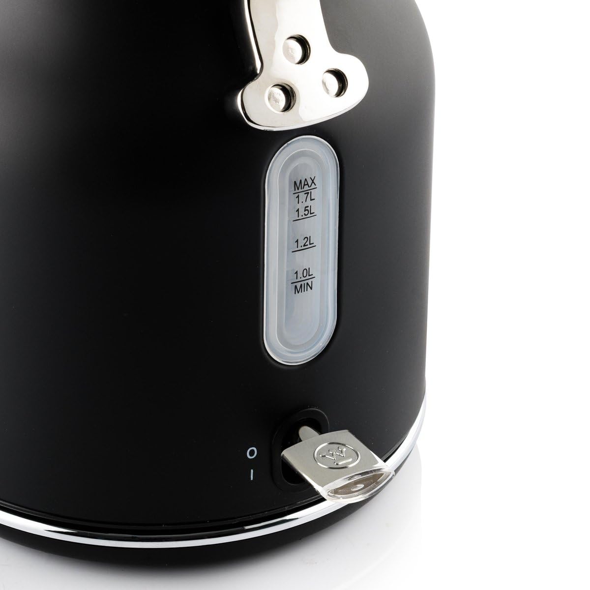 Westinghouse Lighting WKWKH148BK - Hervidor de agua con indicador de temperatura y nivel de agua, con filtro de cal y protección contra sobrecalentamiento, 1,7 litros, color negro