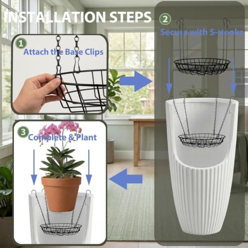 Hauteur réglable pour ces pots suspendus en métal de terrasse - 4