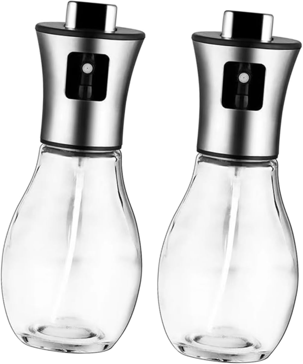 Amosfun 2Pcs Oil Spray Bottle Dispenser for Cooking Non Leak Design for Oil Soy Sauce and Vinegar Kitchen Essential