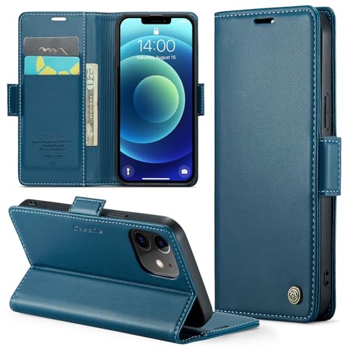 Rerzoiro Handyhülle für iPhone 12 Mini 5,4 Zoll Hülle, Premium PU Lederhülle Klappbar Flip Case [RFID Blocker] Tasche Ma...