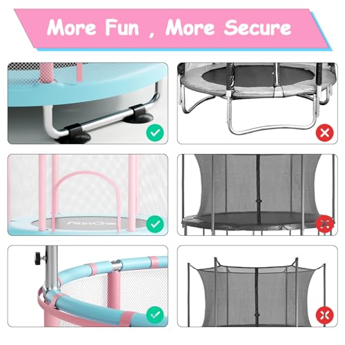 Image of 55 inch Toddler Mini Trampoline for Kids, Indoor Outdoor Toys with Swing, 440lbs Baby Kids Trampoline, Gymnastics Bar, Birthday Gifts for Boy Girl Age 1-8