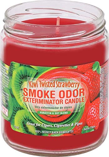 Smoke Odor Exterminator 13 oz Jar Candles, Kiwi Twisted Strawberry,