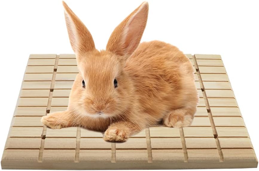 Litewoo Rabbit Scratch Board Claws and Teeth Care Chew Toys Bunny Wood Pad | Natural wood, antiskid & edible, rabbit scratch board for digging/chewing, for chinchilla/guinea pig, 10.63"x7.87"x0.6"