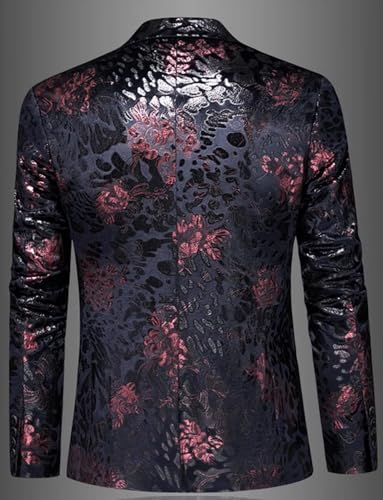 Men's Jacquard Blazer One Button Notch Lapel Suit Jacket Formal Leisure/Dinner Coat2