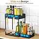 TidyTrove Spülschrank Organizer - 2 Stück Unter Waschbecken Regal Organizer mit 4 Haken,Küchen Organizer,Badezimmer Organizer,Schwarz